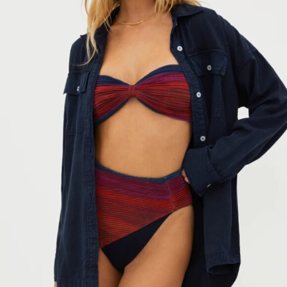 Beach Riot Other - BEACH RIOT Coramine Top Ultramarine Relaxed Oversized Fit Button Down Cover Up